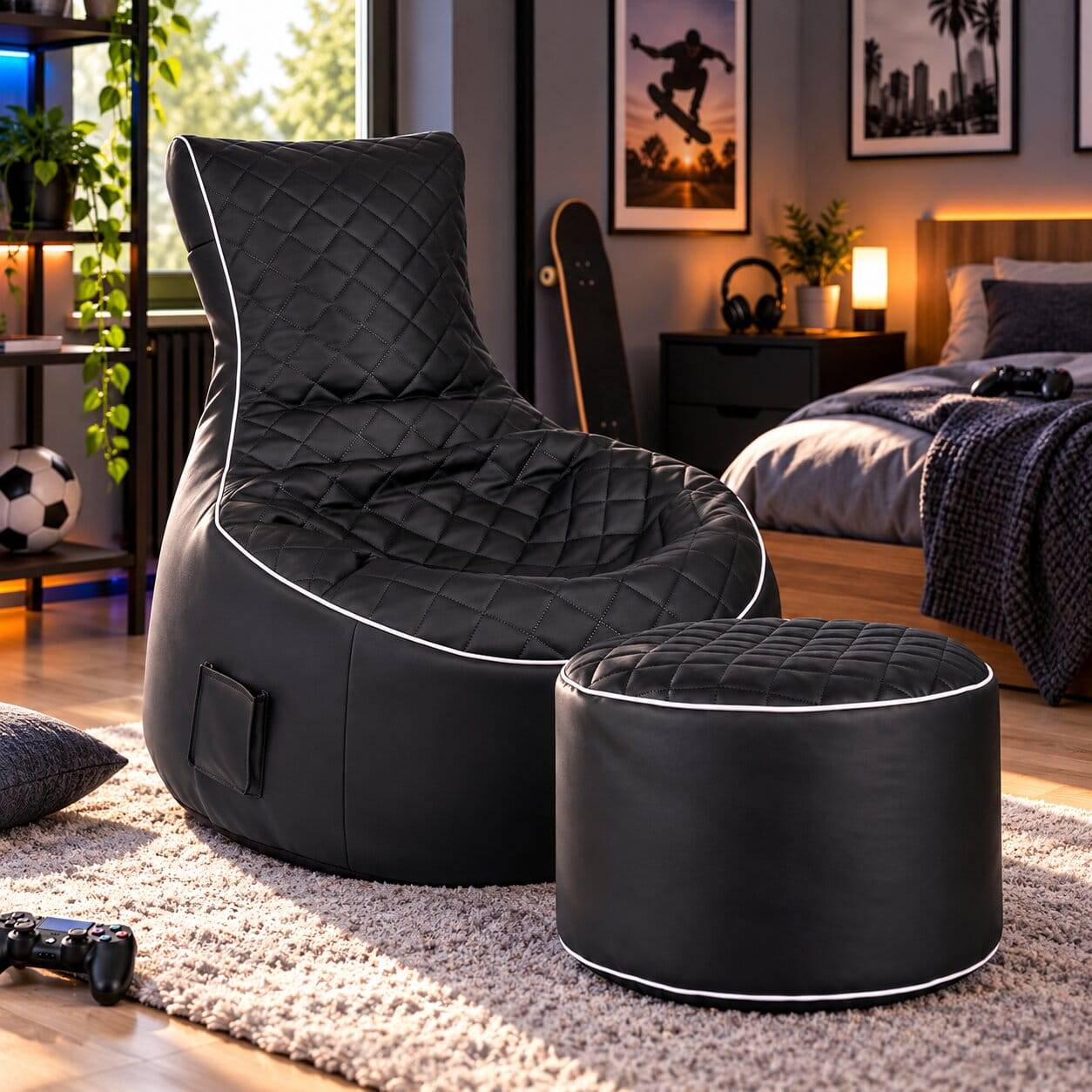 Fernseh Sitzsack Marosso in Schwarz