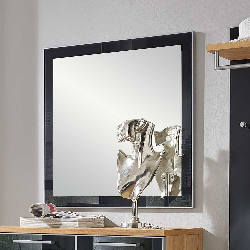 Quadratischer Wandspiegel mit schwarzem Rahmen für das Flurmöbel Set – Lalaika