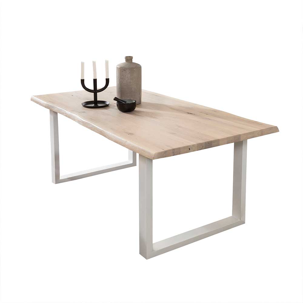 Eiche White Wash Tisch mit Baumkante - Tilveta