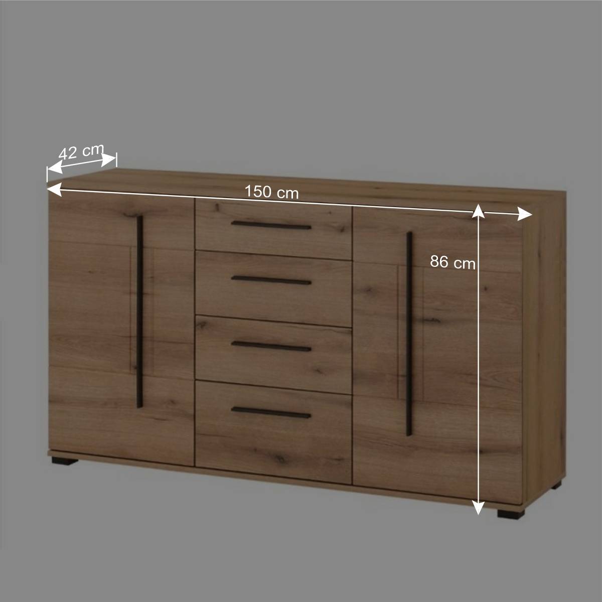 Sideboard in Eiche Dekor - Brocus