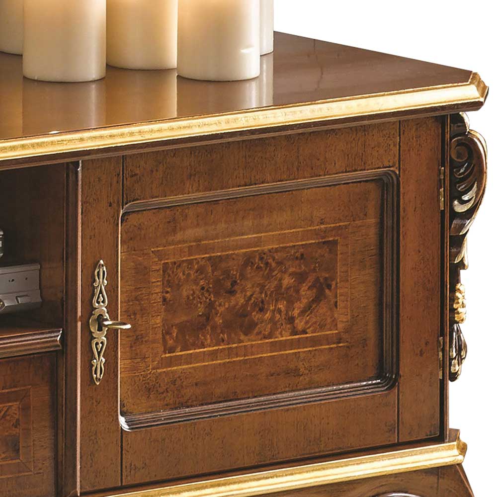 Edles TV Board in Nussbaum & Gold - Acsandrio