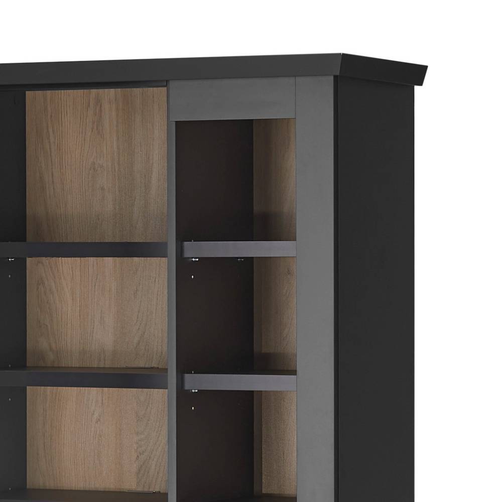 Modern Country Vitrine in Mattschwarz - Lulumo