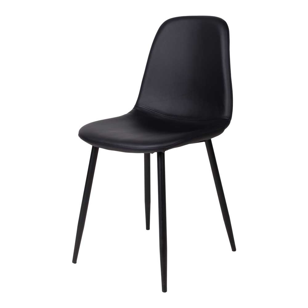 Schwarze Schalenstühle aus Kunstleder - Spiaggo (2er Set)