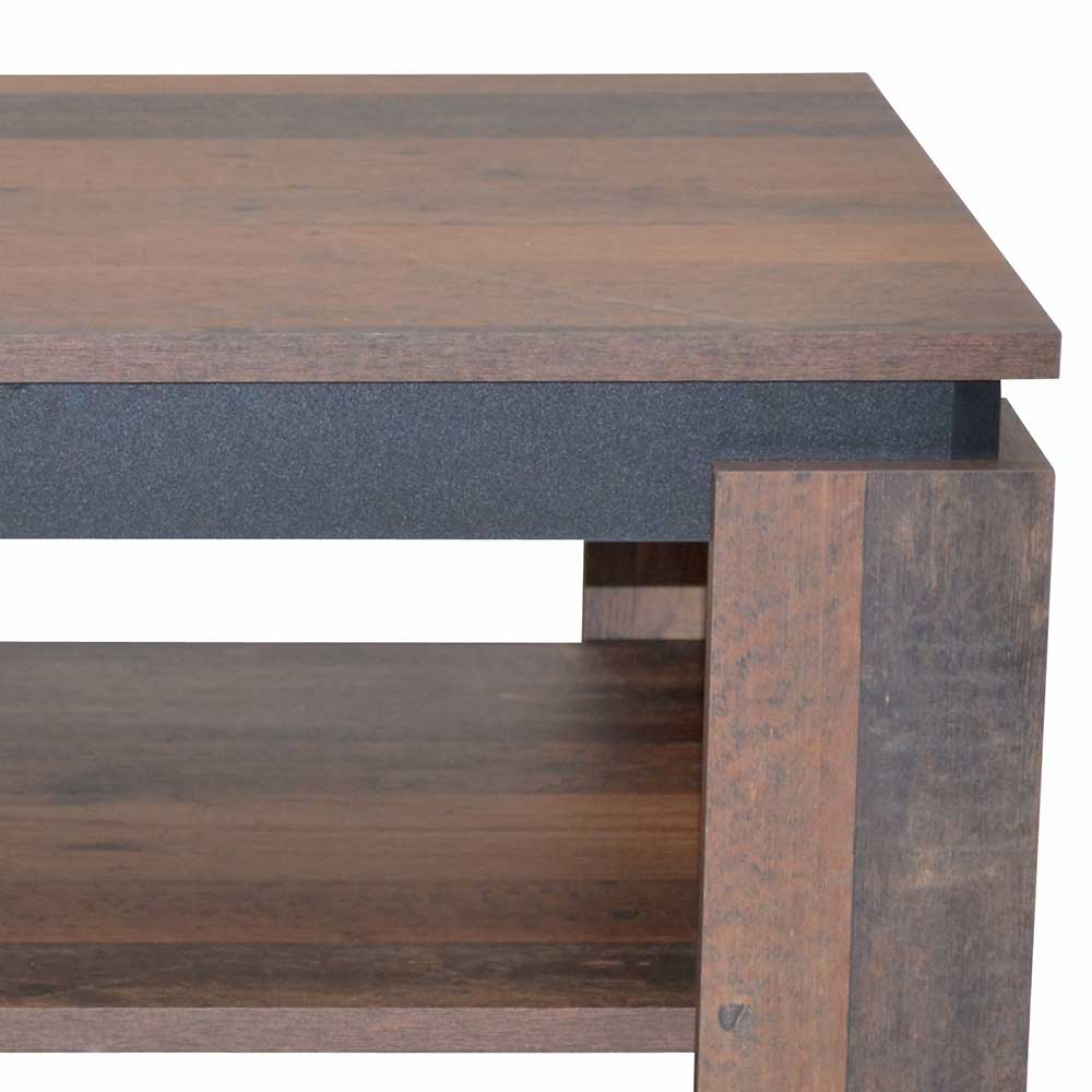 Couchtisch in Holzoptik Antik & Schwarz - Jimy