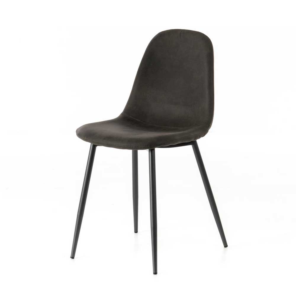 Kunstleder Schalenstuhl in Anthrazit - Mocart (4er Set)