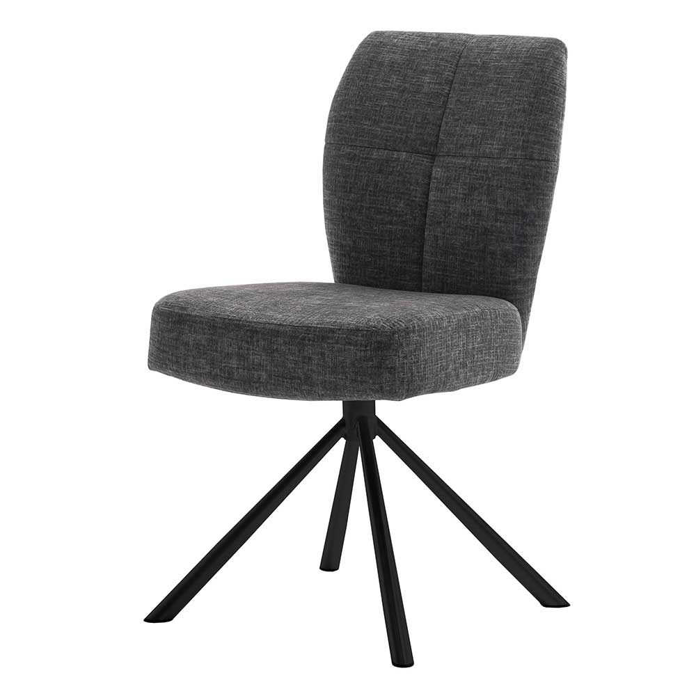 Stuhl mit Federkern-Sitz in Anthrazit - Praga (2er Set)