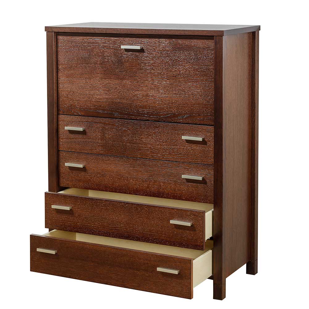 Geradlinige Schreibkommode in Wenge Braun - Glosidrana