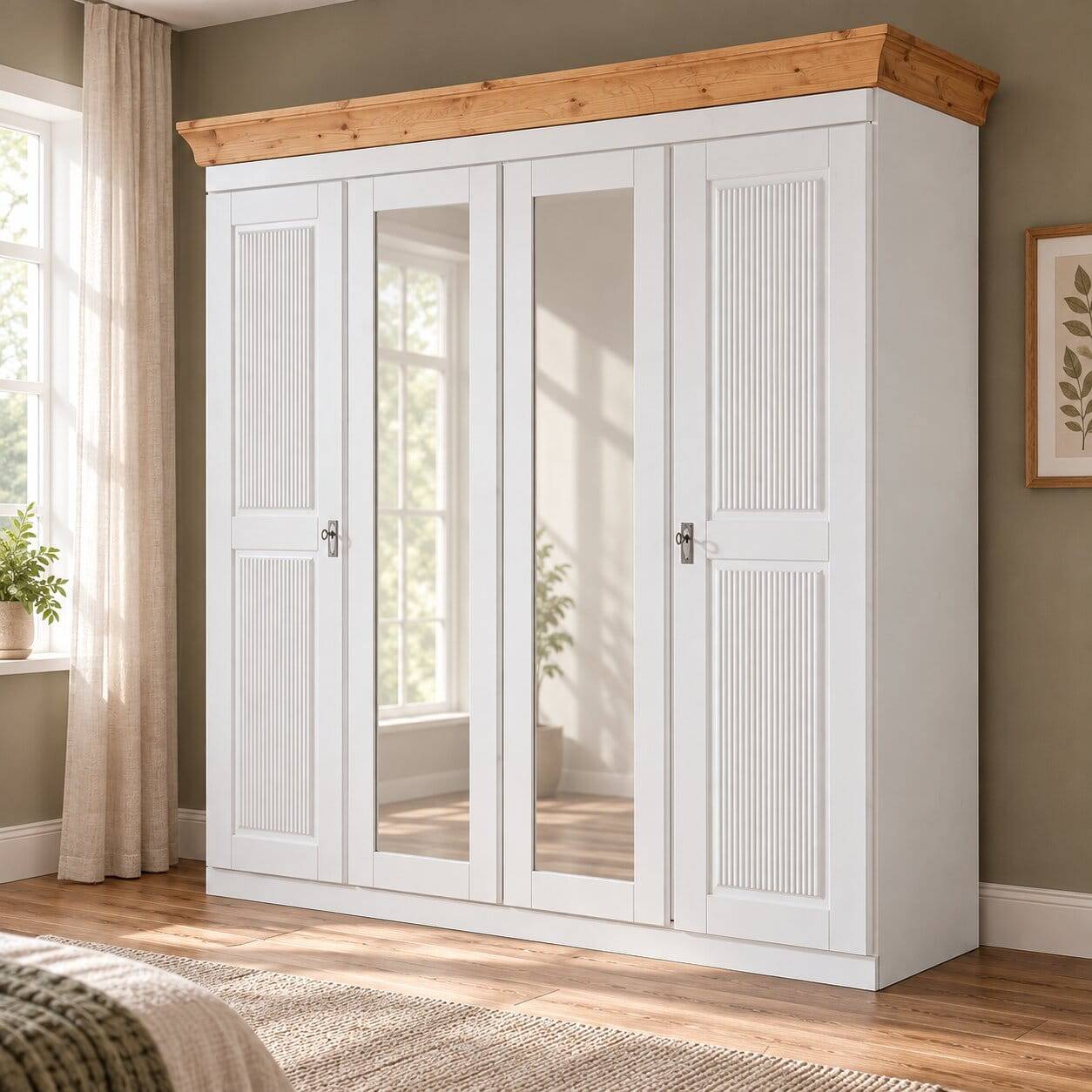 Modern Country Kleiderschrank 4-türig - Oradea