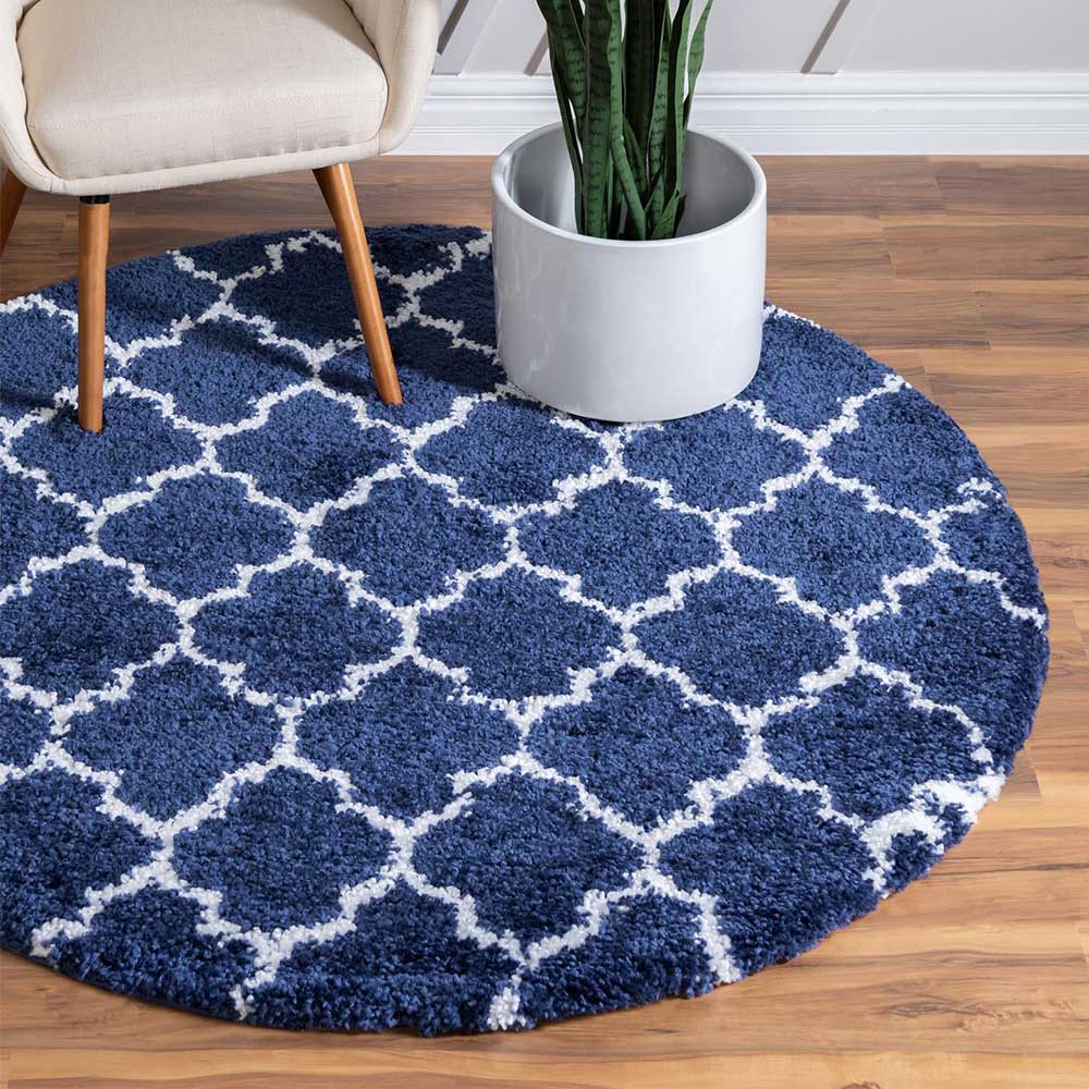 Runder Teppich mit hohem Flor 150 cm - Cranita