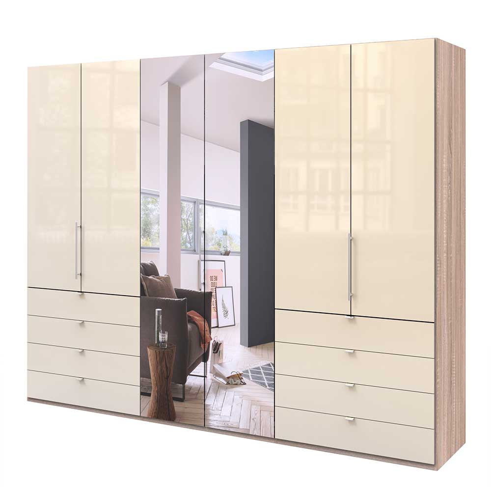 Premium Kleiderschrank mit Spiegel mittig - Rativian