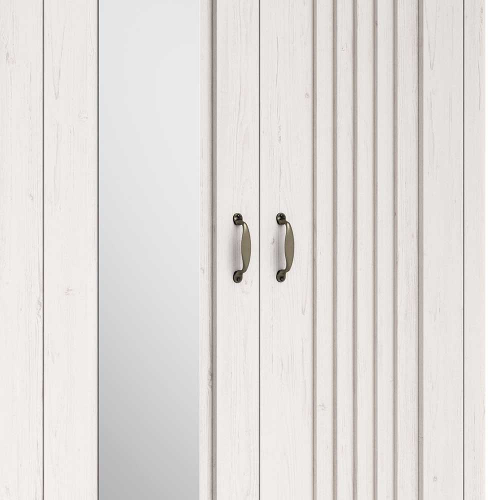 Landhaus Kleiderschrank 5-türig mit Spiegel - Malvissa