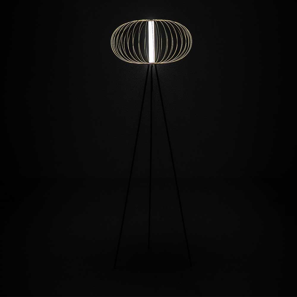 LED Standleuchte in Messingfarben - Poro