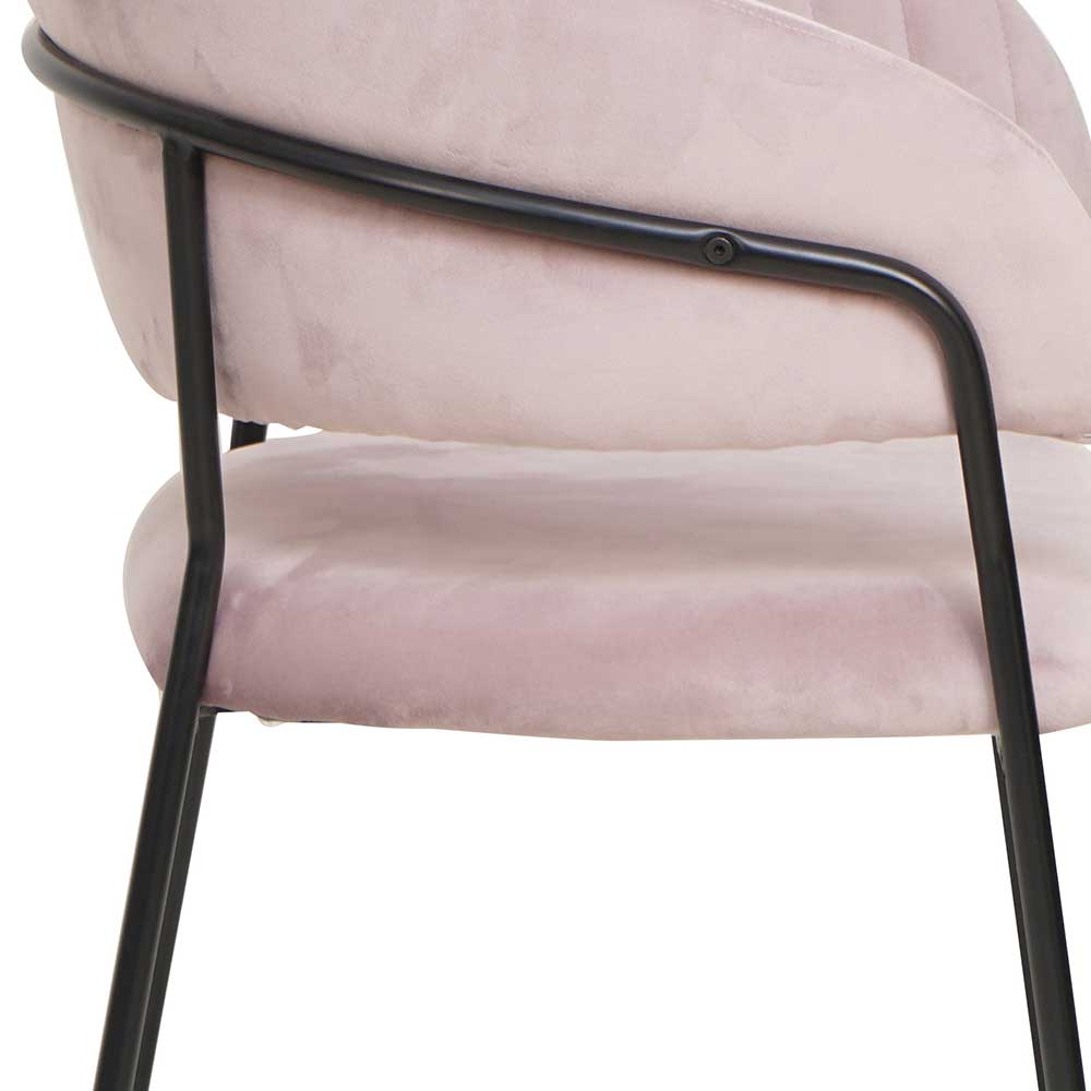 Polsterstuhl in Rosa & Schwarz - Cementa
