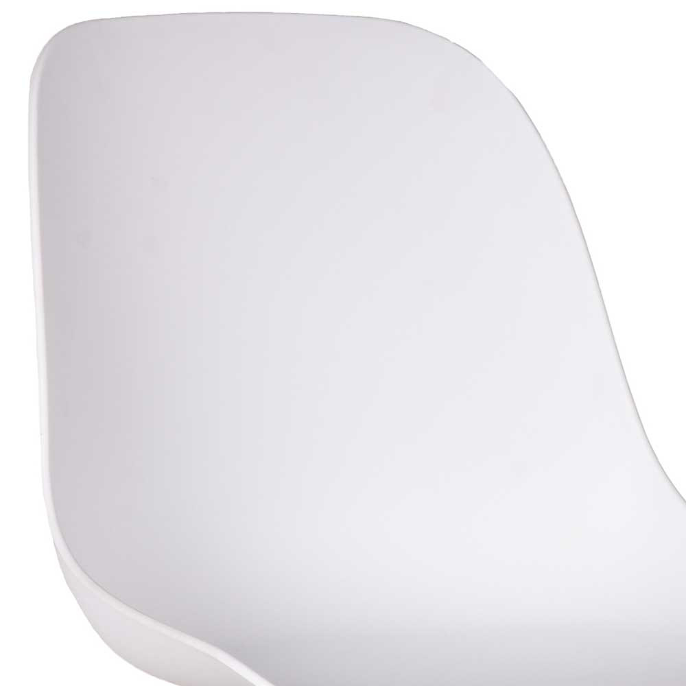 Esszimmer Schalenstuhl in Weiß Kunststoff - Saar (2er Set)