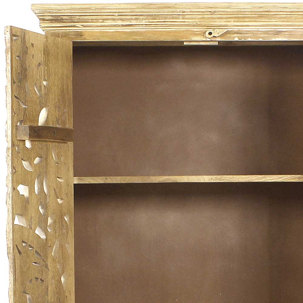 Dielenschrank in Sandfarben Mangoholz - Runiasa