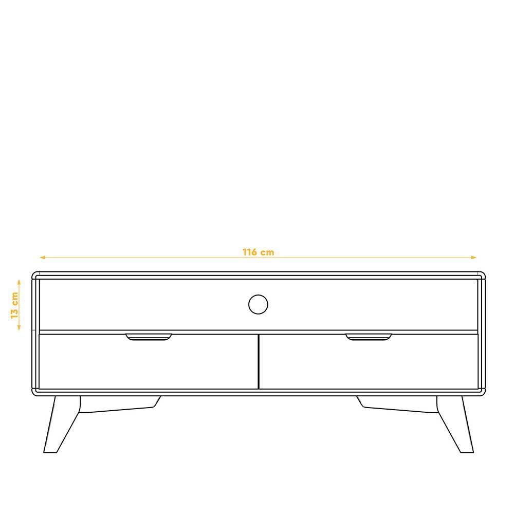 120x48x40 TV Lowboard im Mid Century Style - Diesta