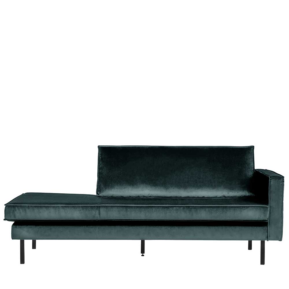203x85x86 Sofaliege in Blau Samt - Fledos