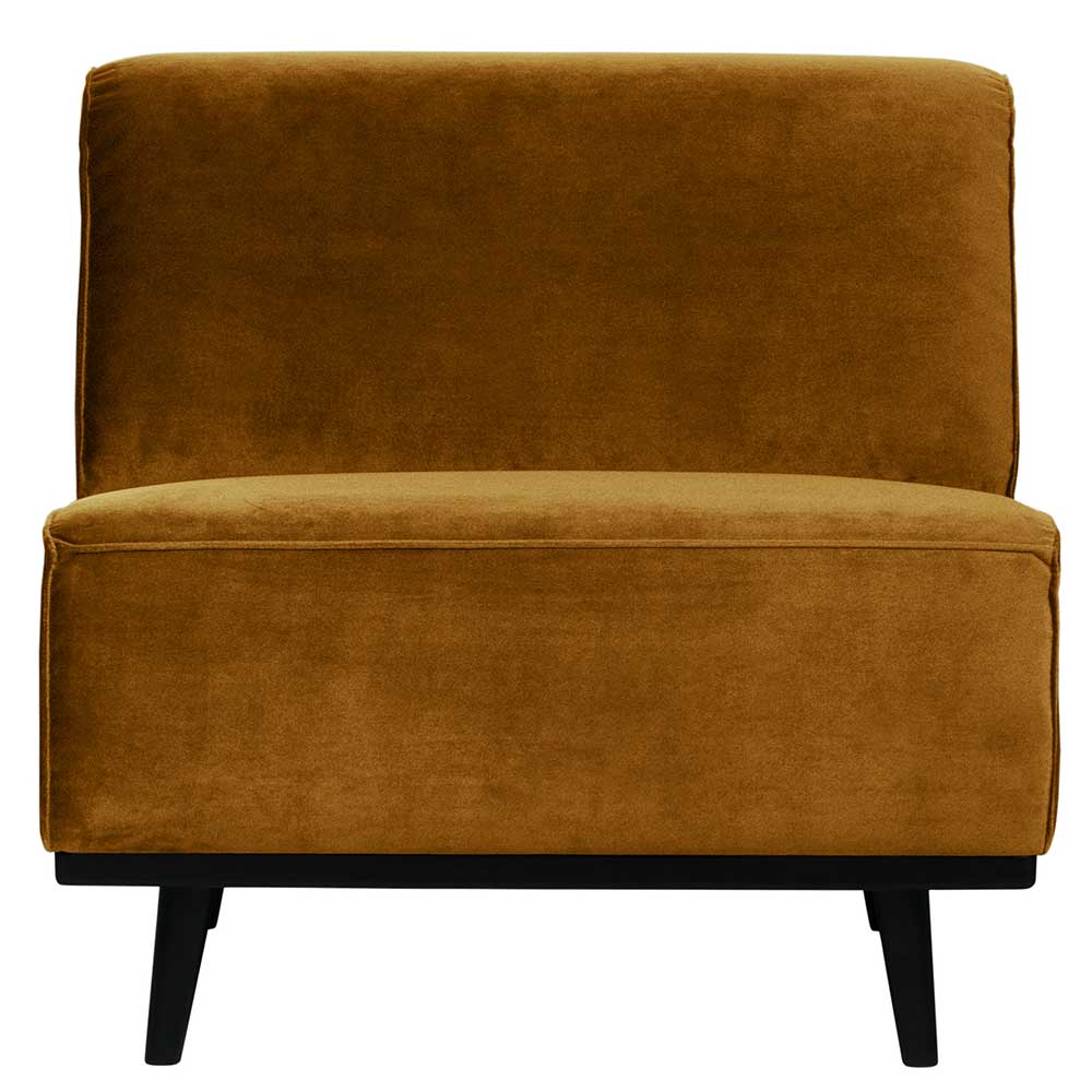 Samt 1-Sitzer Sofa-Element in Honigfarben - Purkina