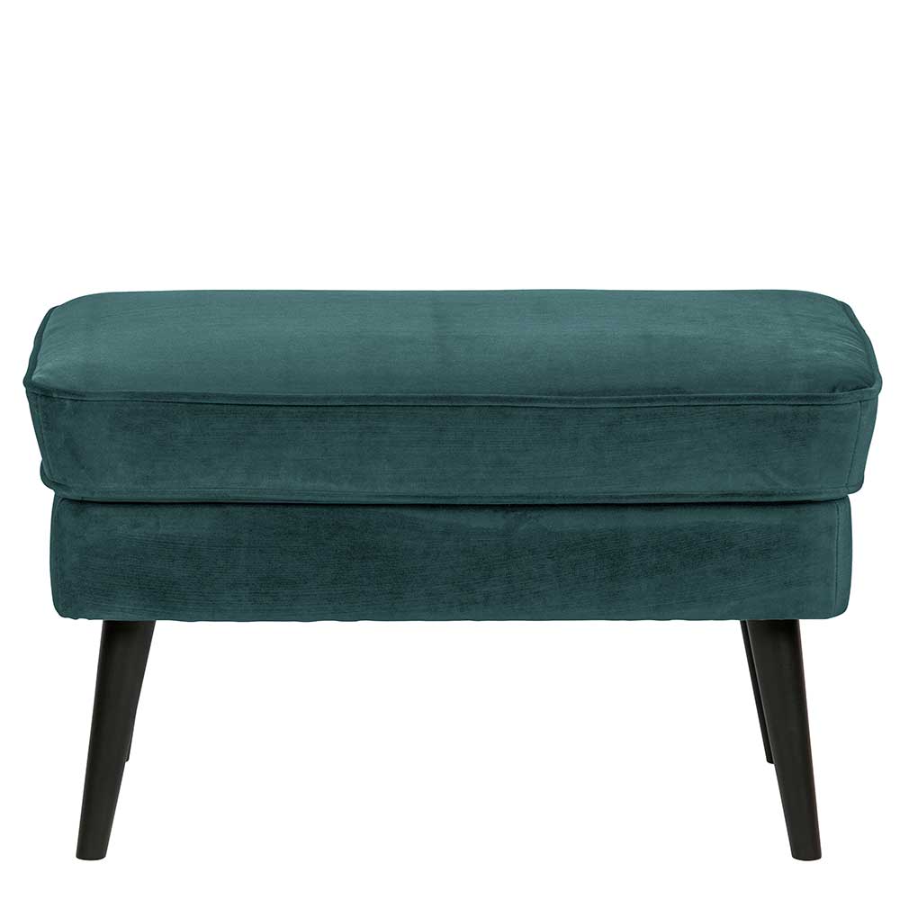 Polsterhocker in Petrol Blau & Schwarz - Surinam