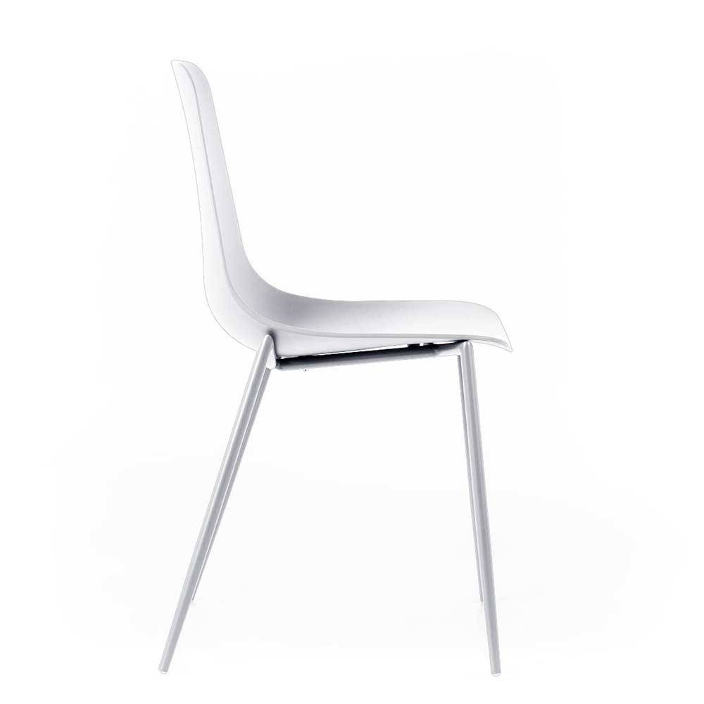 Weiße Schalenstühle aus Kunststoff - Meswin (4er Set)