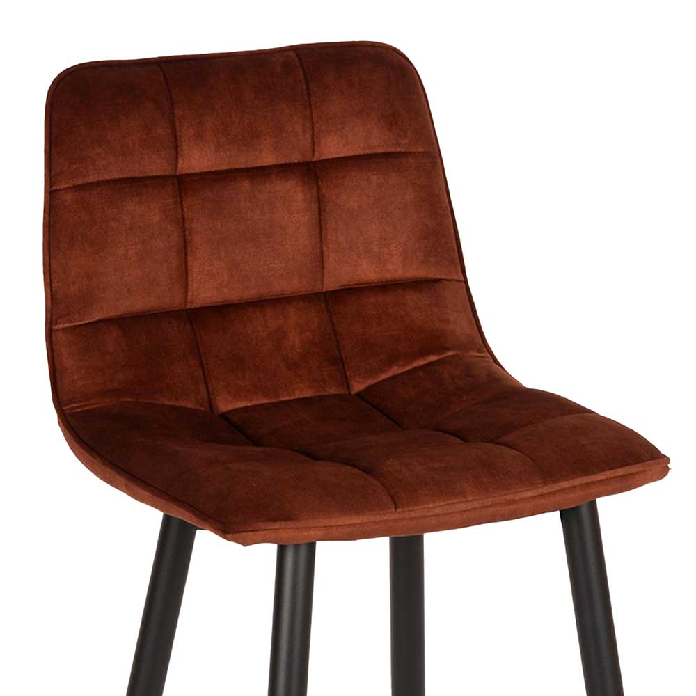 Velours Barstühle mit 78 cm Sitzhöhe - Geromes (2er Set)