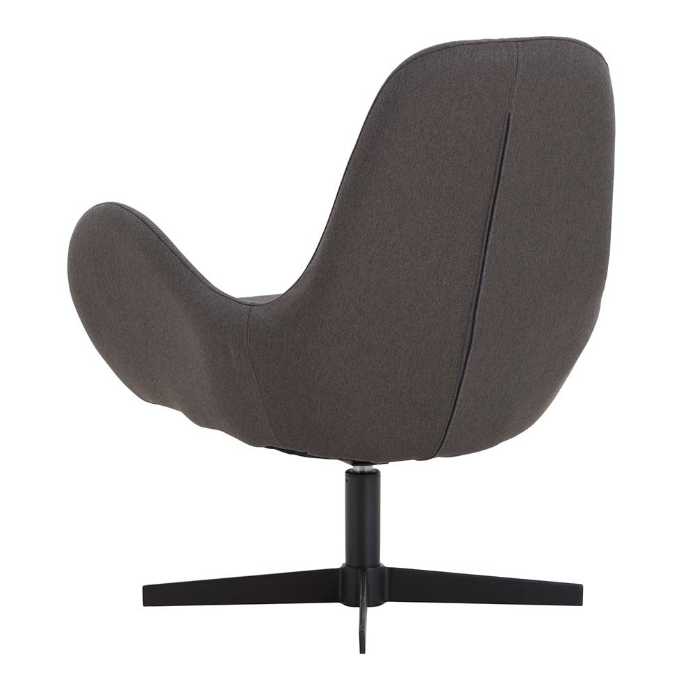 Retrodesign Sessel in Dunkelgrau Webstoff - Ivany
