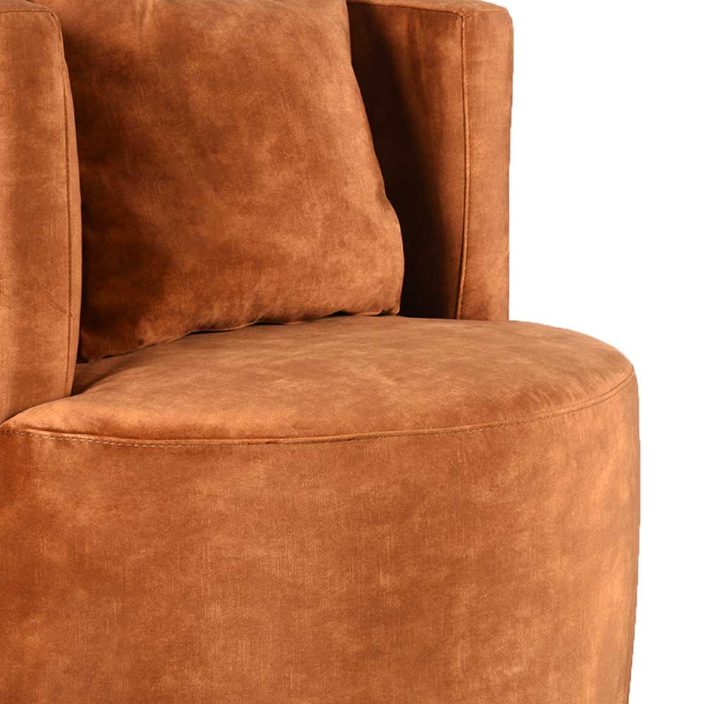 Velours Sessel in Ockergelb - Oronto
