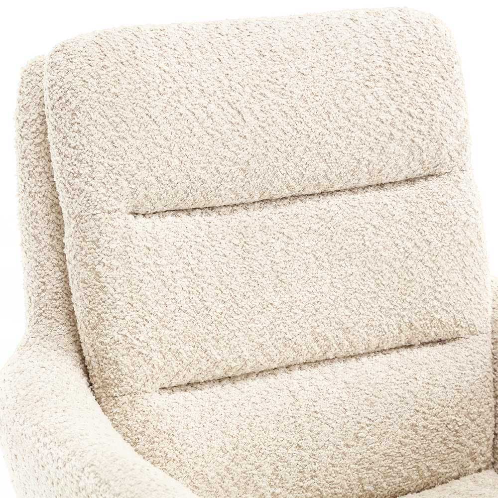 Boucle Armlehnenstuhl in Creme - Caragua (2er Set)