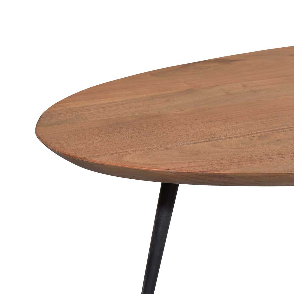 Akazie Wohnzimmertisch in Oval 150x45x60 - Imbira