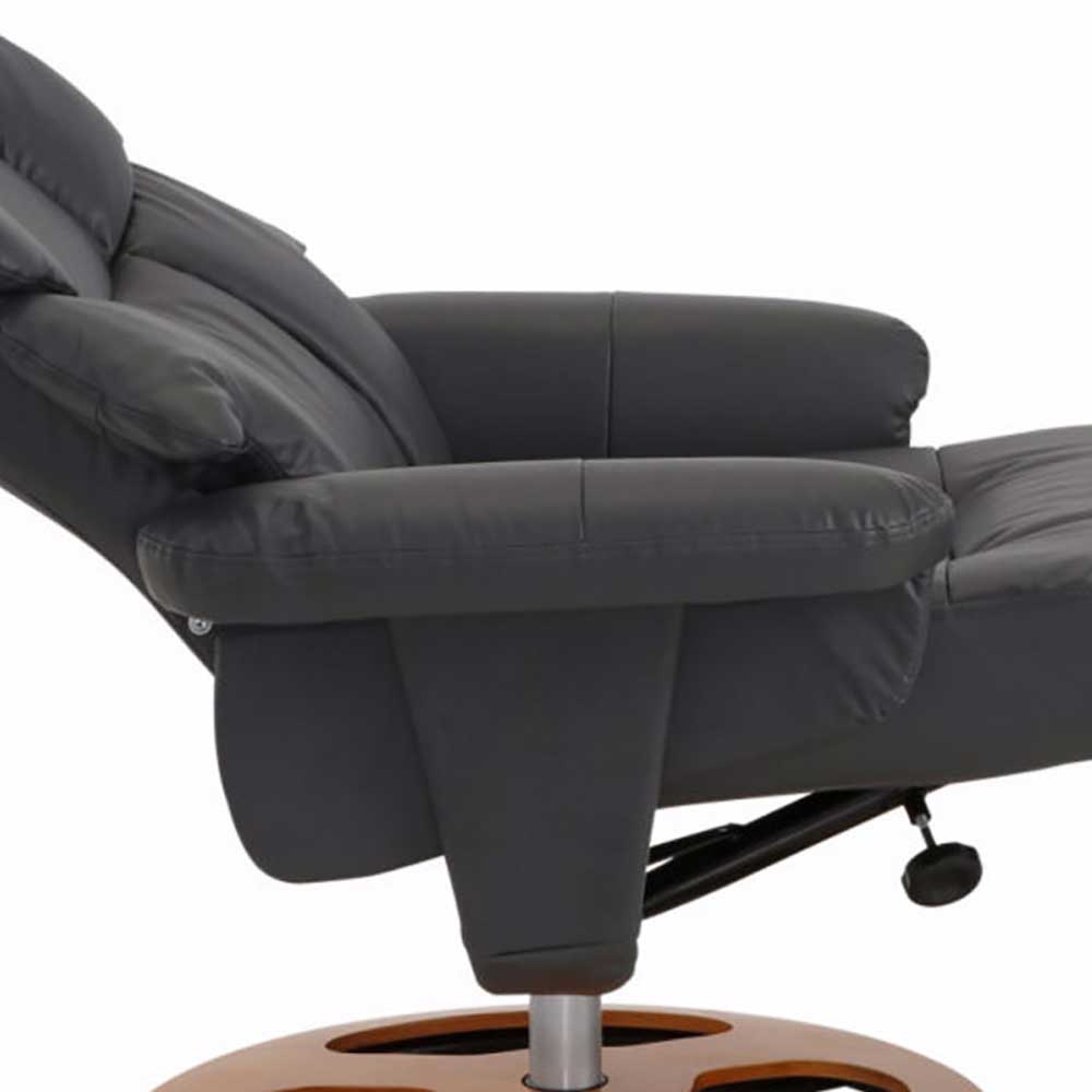 Wohnzimmer Relaxsessel aus Leder in Grau - Racana (zweiteilig)
