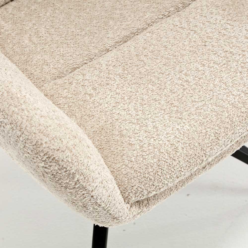 Drehbarer Tischsessel in Creme Boucle - Useda (2er Set)
