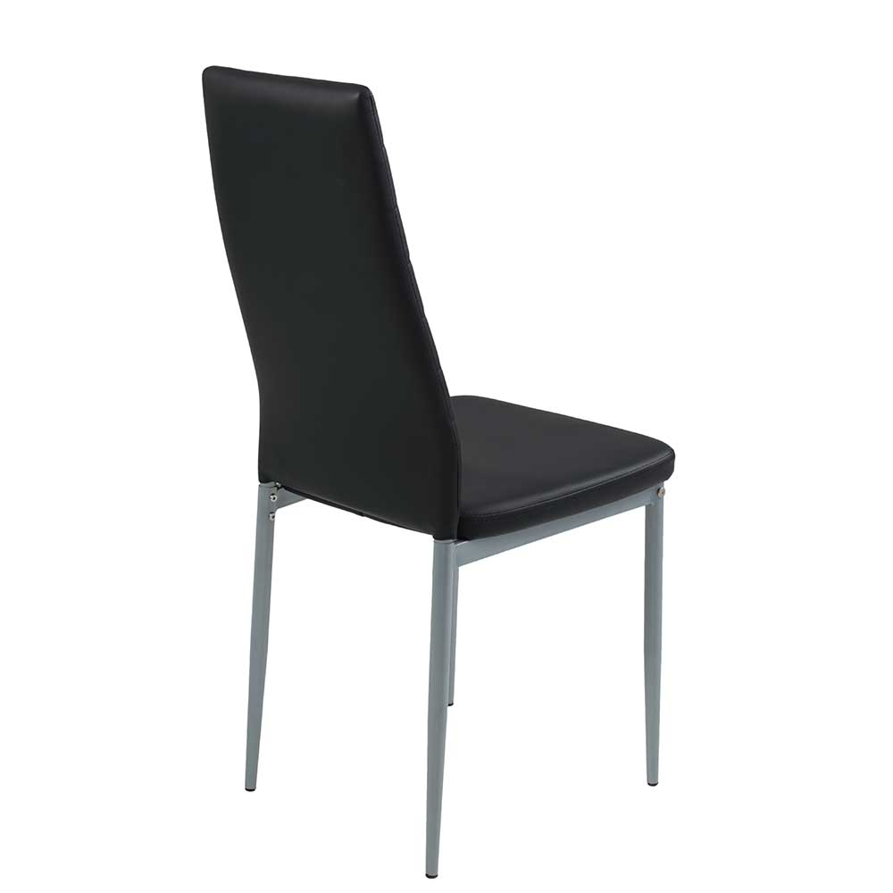 Esstisch Stühle in Schwarz & Alu - Kyperia (2er Set)