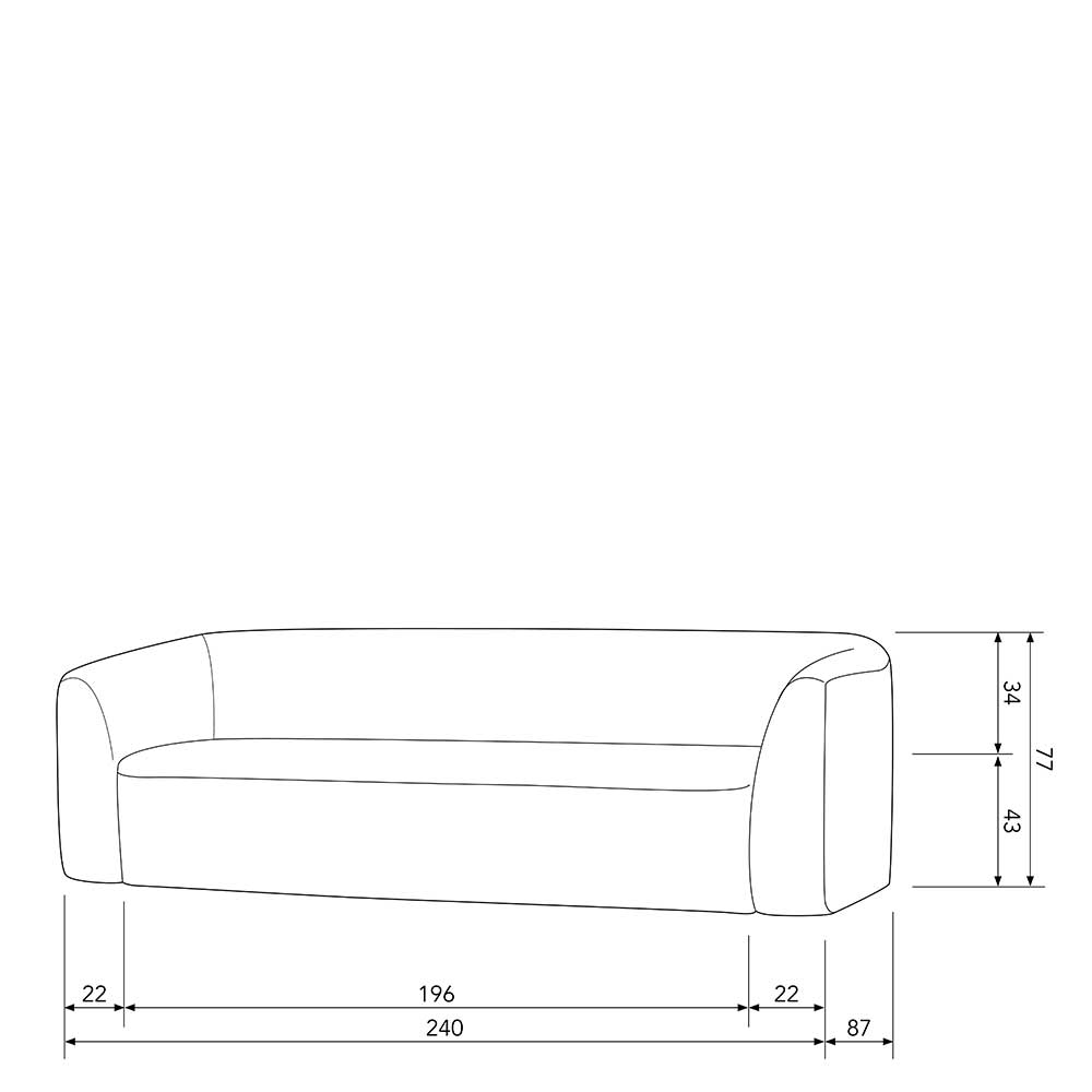 Skandi Wohnzimmercouch in Hellbraun - Blooming