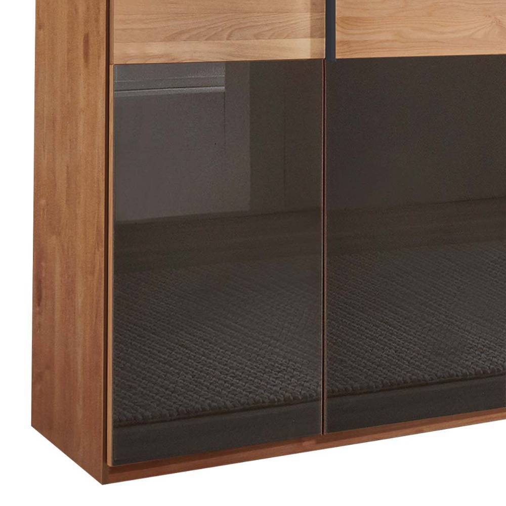 6-türiger Schrank mit Glas Dunkelbraun - Hung