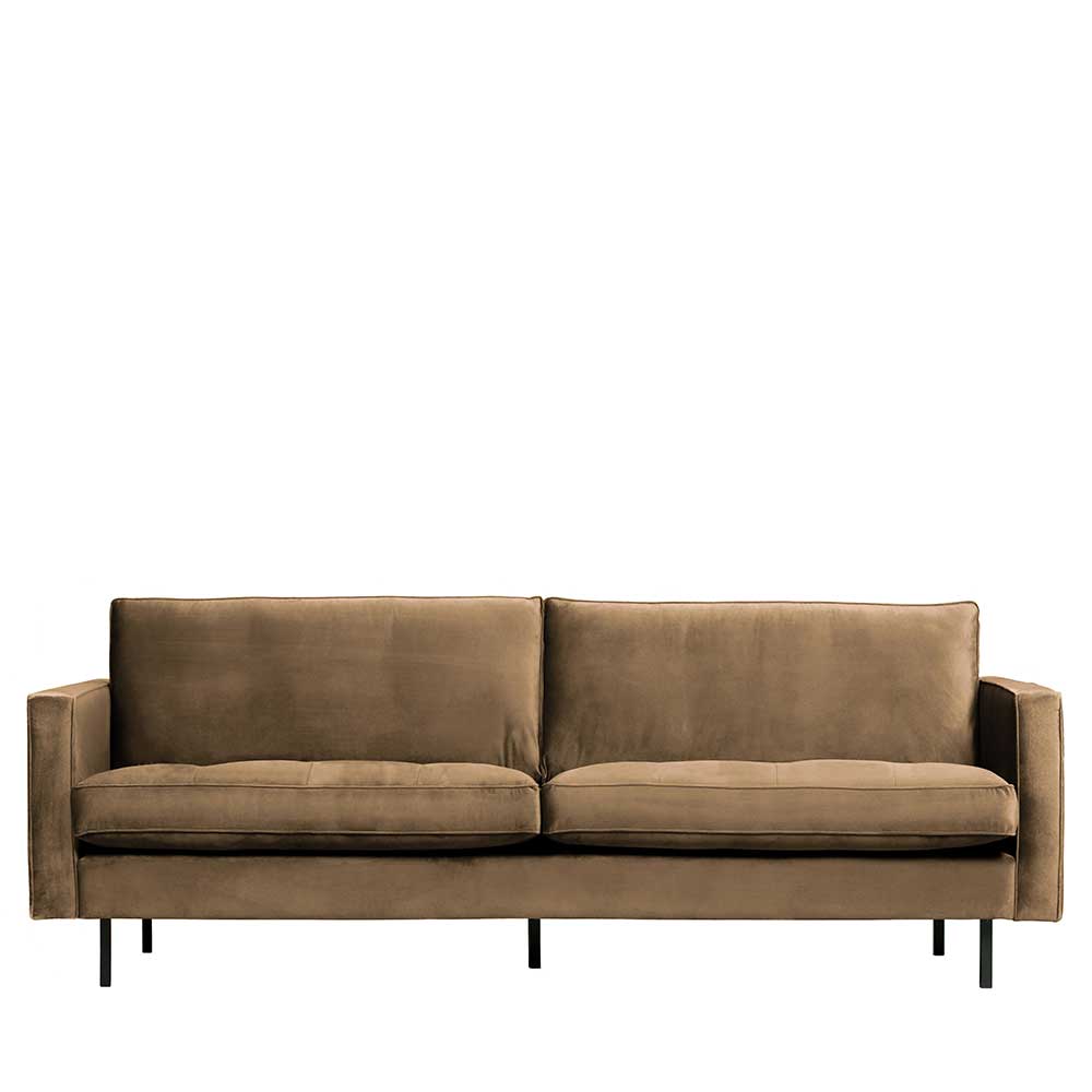 Samt Dreisitzer in Taupe - Museo