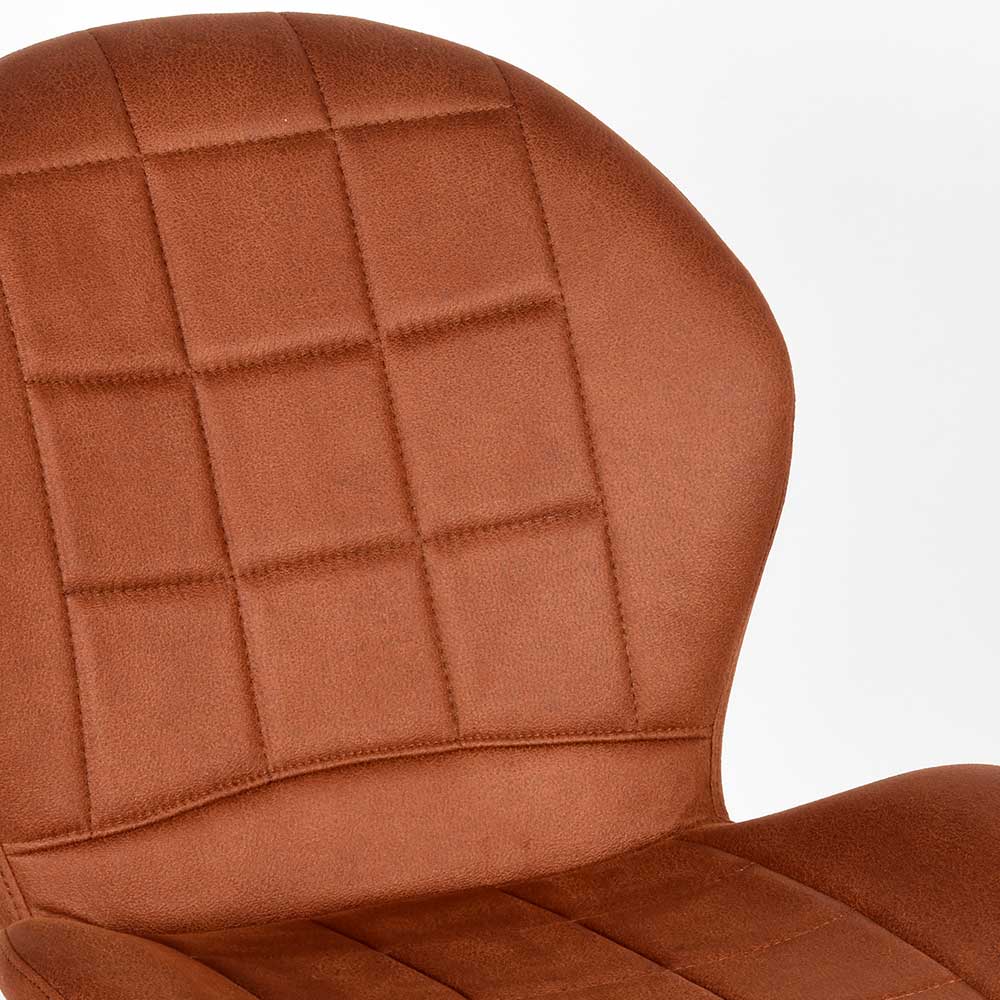Polsterstuhl aus Microfaser in Cognac Braun - Flippo (2er Set)