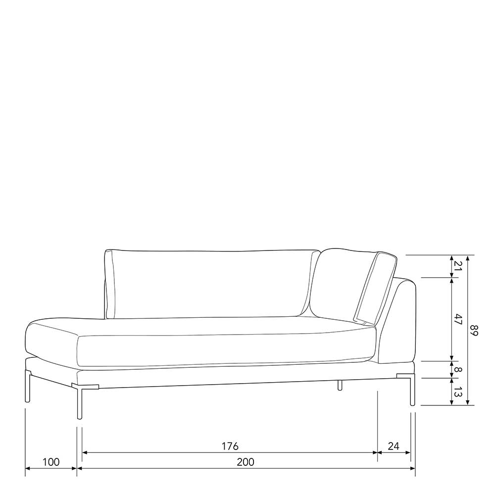 Sofamodul Lounge rechts in Beige - Guerrero