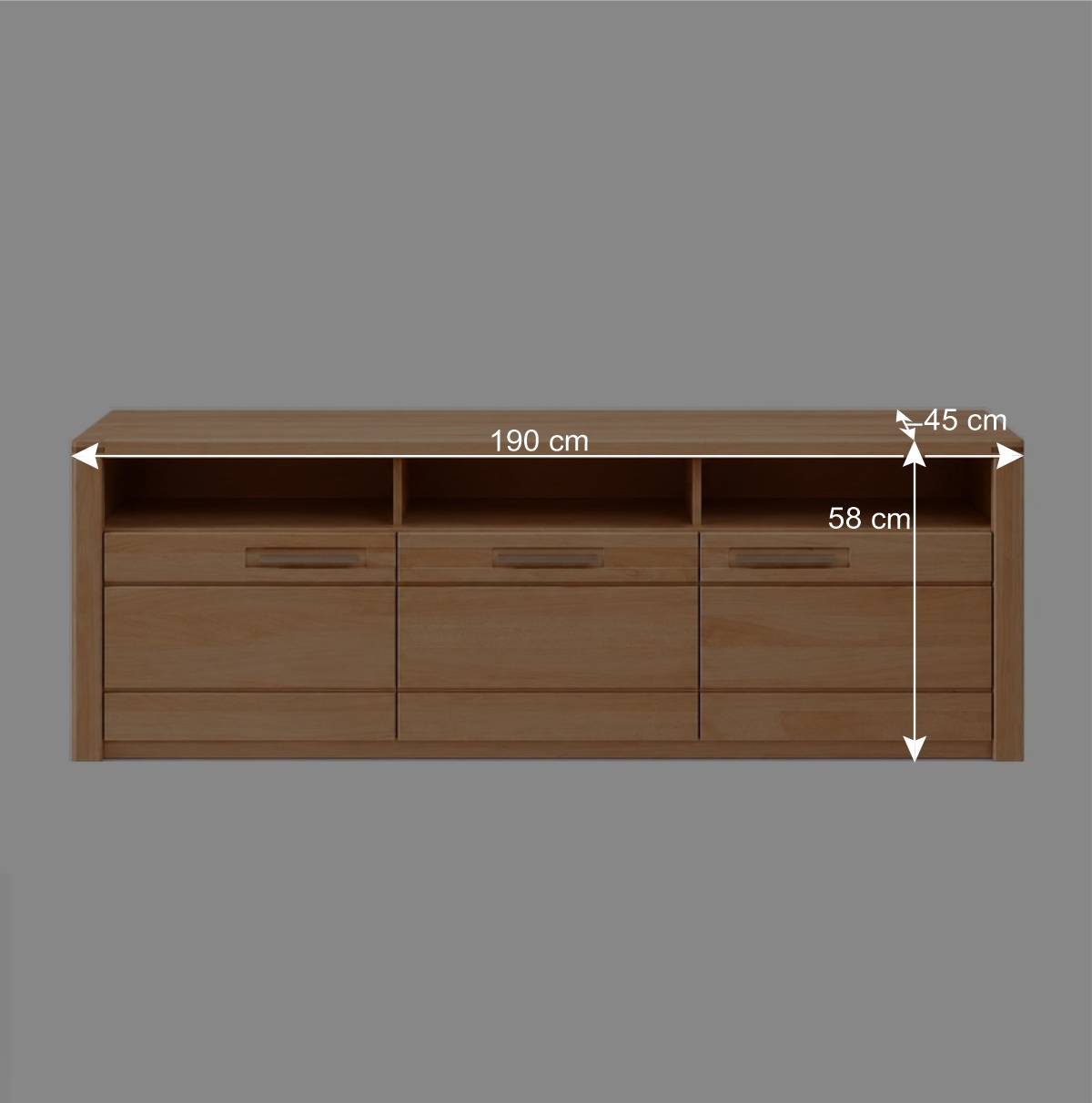 TV Board & Highboard & Hängeregal Set - Amyonta (dreiteilig)