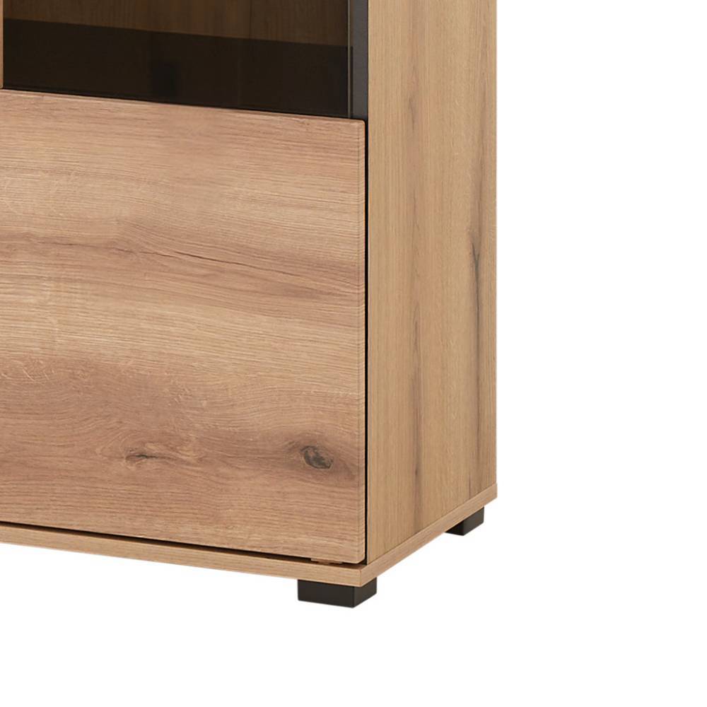 Design Vitrine in Holzoptik Eiche Natur - Brocus
