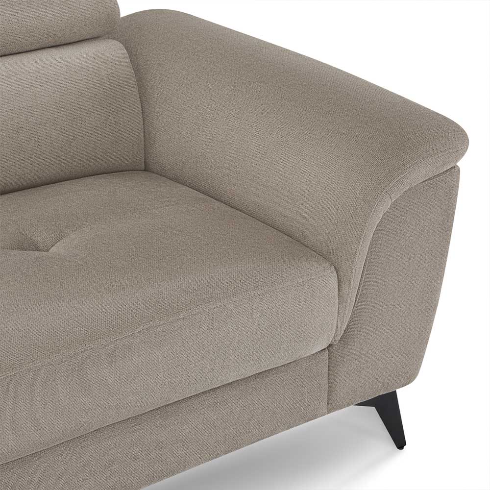 Fünfsitzer Eckcouch in Beige - Hisa