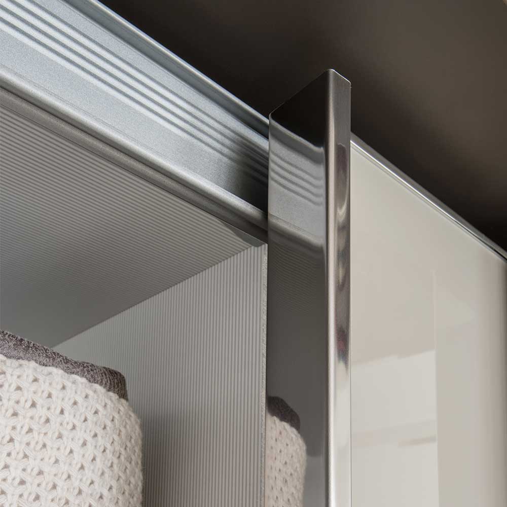 280cm breiter Kleiderschrank mit Glas & Spiegel - Jaletto
