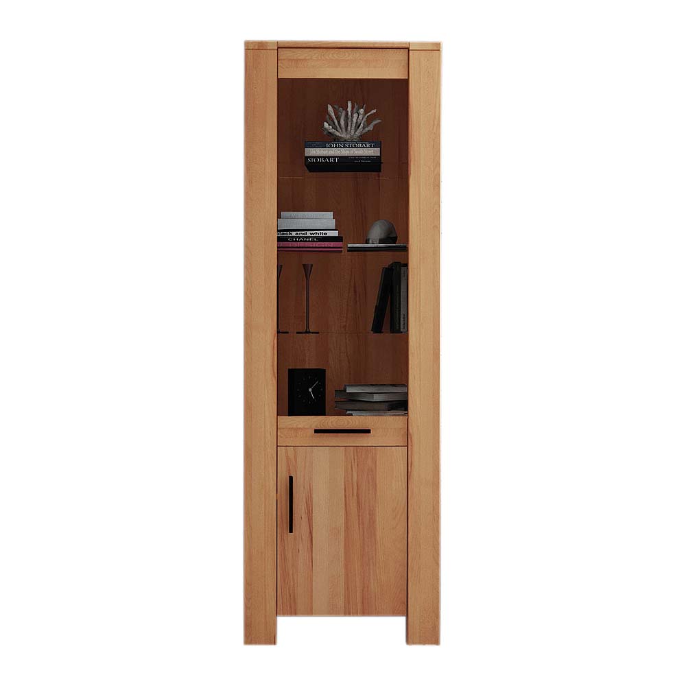 Vitrinenschrank Mosniak aus Kernbuche Massivholz