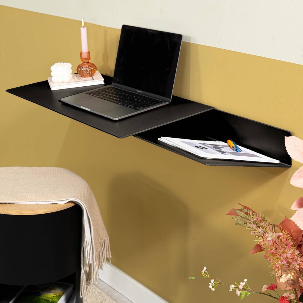 Hängende Design-Schreibtisch-Konsole in Schwarz - Vidal