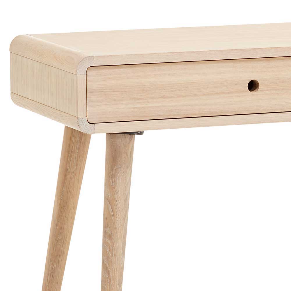 Vollholz Schreibtisch in Eiche Bianco - Kartezi