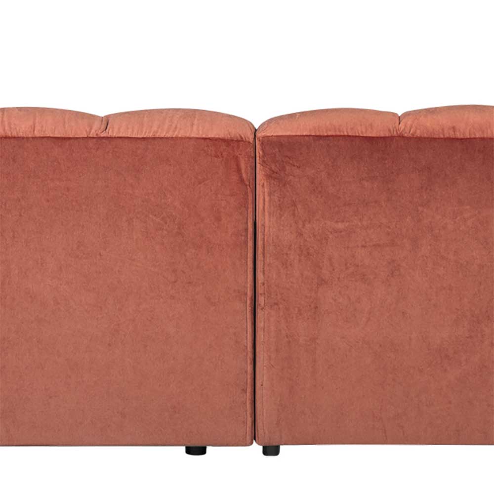 Design Eckcouch in Apricot Samt - Meteora