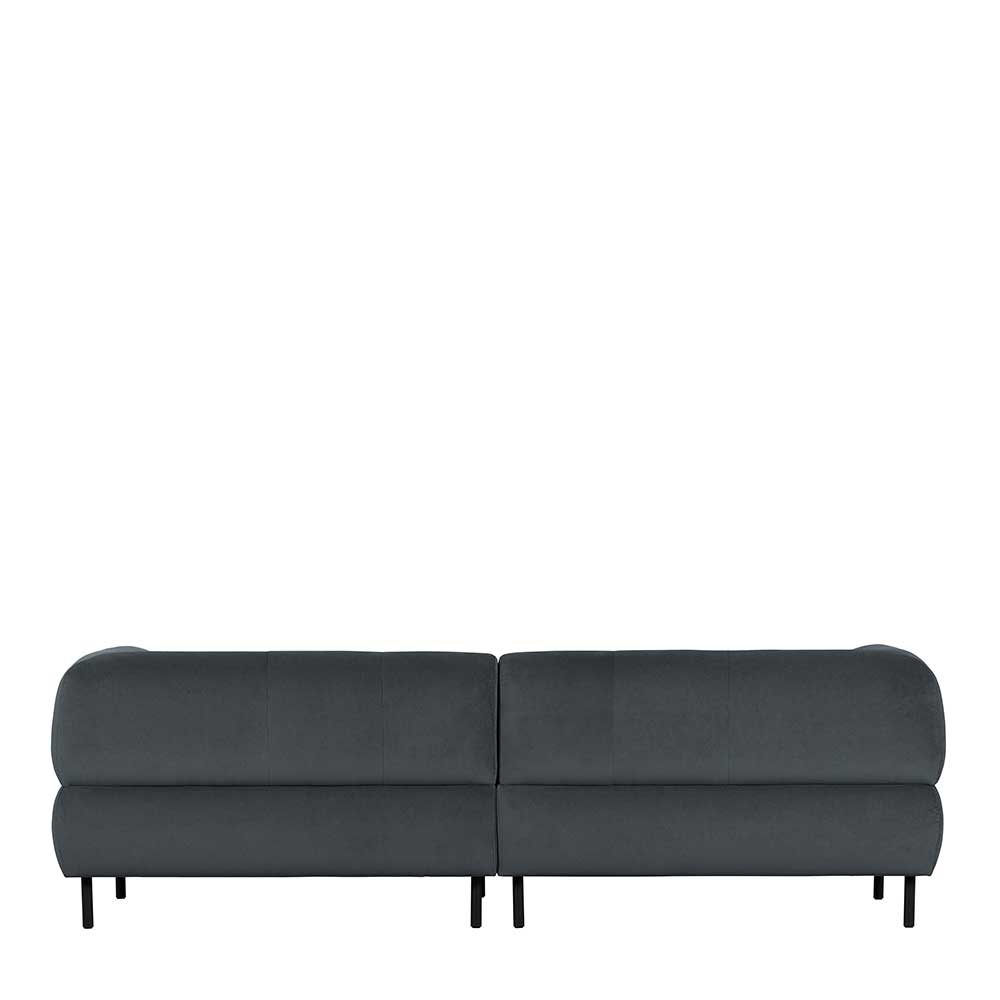 Dreisitzer Couch aus Samt in Dunkelgrau - Maylana