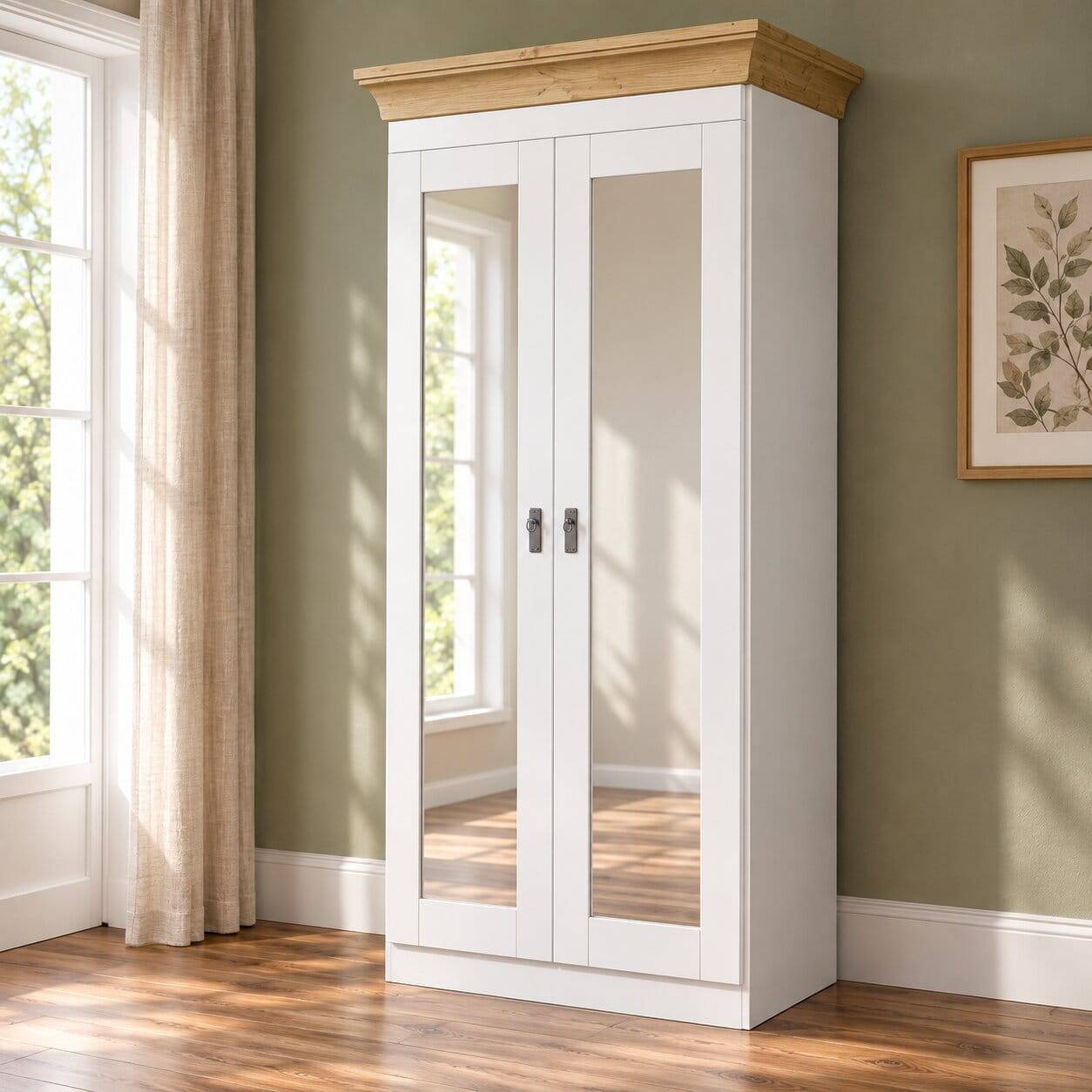 Country Style Kleiderschrank mit Spiegeltüren - Oradea