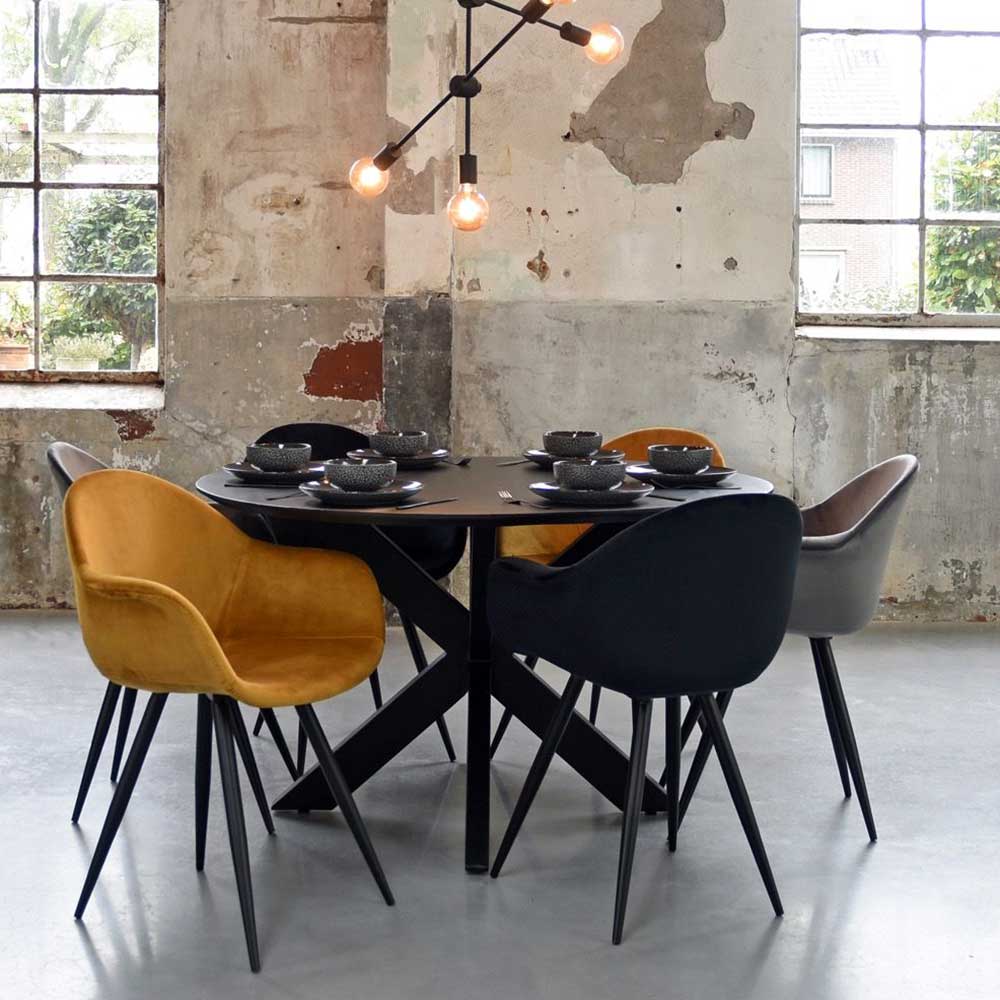 130 cm runder Tisch in Schwarz - Latemar