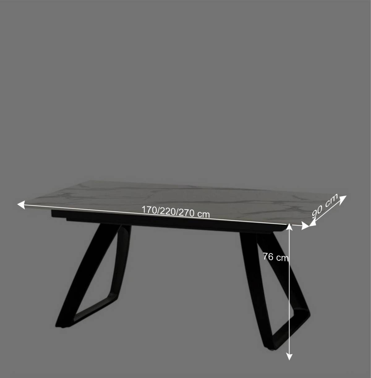 Ausziehbarer Tisch in Marmor Optik - Keoni