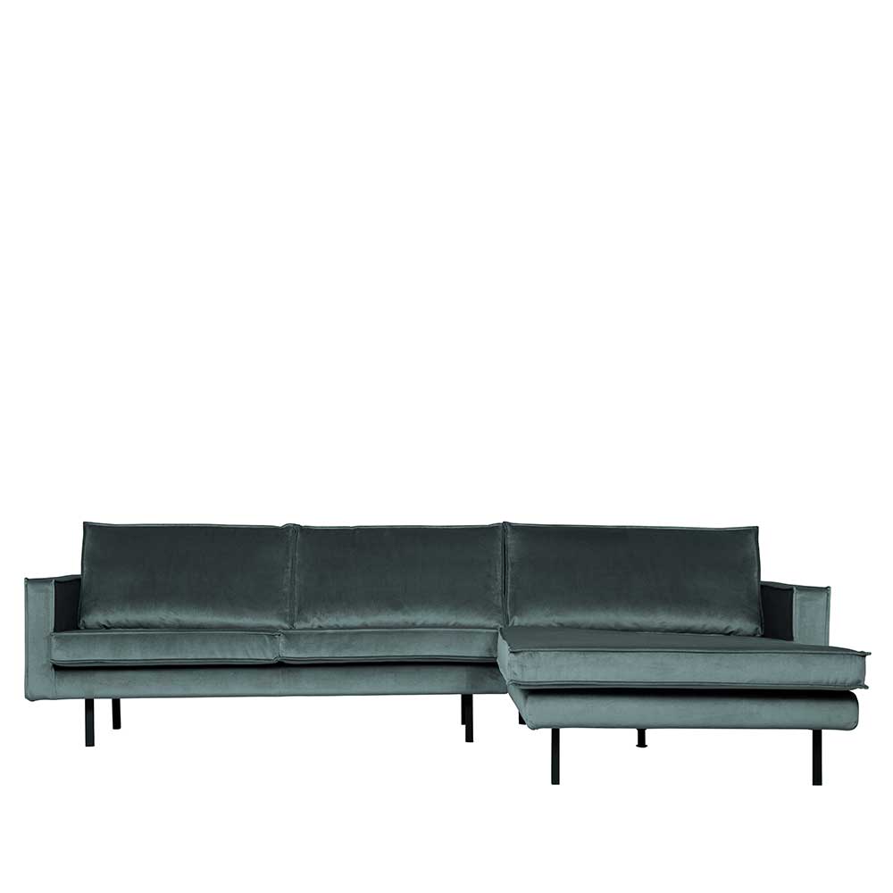 Velvet Polsterecke in Petrol & Schwarz - Fledos